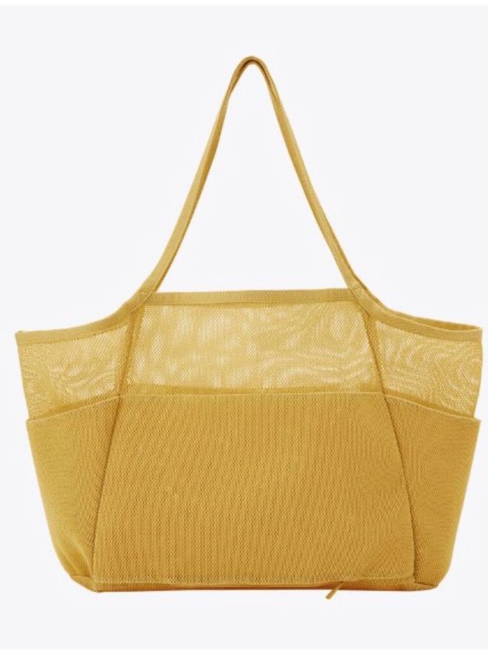 BEIS Yellow Mesh Tote with Shoulder Straps
